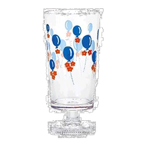 (Direct mail from Japan) ADERIA short glass with flowers and balloons 305ml made in Japan 1902
