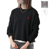 Japan direct mail ami paris sweater UKS046 KN0042 womens knitted wool blend heart-shaped thorn