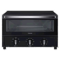 Self-operated｜(Japan direct mail) Toshiba Toast Oven 4 slices with square plate 30 minutes timer black HTR-