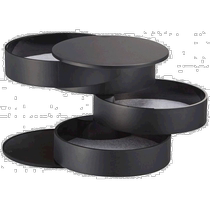 (Direct mail from Japan) Yamazaki Industrial spiral jewelry storage box 3 layers W10×D10×H10cm black 406