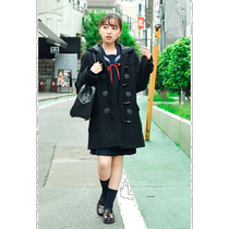 Duffle coat student womens school uniform long duffle coat high school student lightweight ST150 campus coat