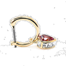 Self-operated | SWAROVSKI earrings Stilla earrings heart-shaped red x transparent x rose jewelry