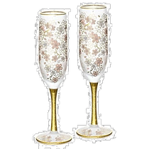 (Direct mail from Japan) ADERIA gold-rimmed cherry blossom tall champagne glasses 180ml made in Japan 2 pieces S-6