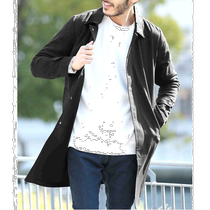 Direct mail from Japan JIGGYS SHOP Mens elastic long stand-collar windbreaker spring coat suitable for casual and