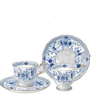 (Direct mail from Japan) Narumi cup and saucer set 200cc blue flower picture 9682-20515AZ