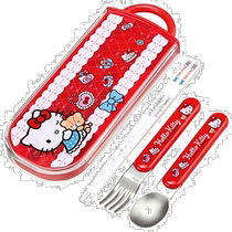 (Direct Mail from Japan) Skedar Ag Antibacterial Sanrio Fashion Hello Kitty Cutlery Three-piece Set for Children