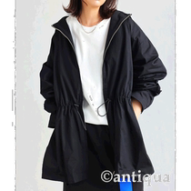Japanese direct mail antiqua womens cotton mountain windbreaker light and comfortable in spring and autumn diagonal zipper design adjustable waist