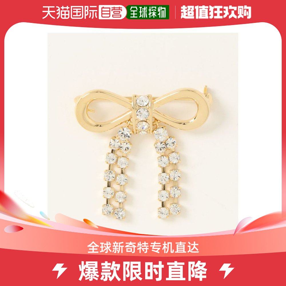 Japan direct mail ANAYI Lady shiny crystal glass butterfly knot chest needle elegant and small can be matched with multiple-Taobao