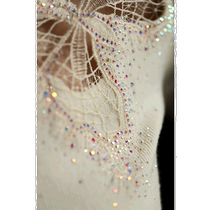 Japan direct mail SM compatible butterfly lace knitted top with light colored gemstones