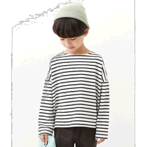 Japan direct mail devirock childrens loose striped long-sleeved T-shirt comfortable and sweat-absorbent suitable for spring and summer wear
