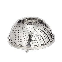 Japan direct mail stainless steel steamer retractable folding steaming tray household drain basket