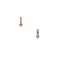 Japanese direct mail Japanese trend agete Akado K10 diamond multi-gem earrings sapphire