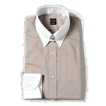 Japan direct mail BEAMS F mens gray-brown priest collar shirt elegant and easy to match improve