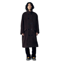 Japan direct mail wool cashmere long pea coat I Need You Baby stand-up fold collar coat