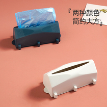 Kitchen garbage bag storage artifact extraction creative wall-mounted non-perforated plastic bag storage boxed garbage bag