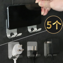 Multifunctional nail-free plug adhesive hook power cord storage wall socket holder sticker kitchen wire appliances