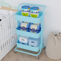 Small cart shelving childrens toys snacks milk powder storage shelves Home bookshelves removable multilayer finishing racks