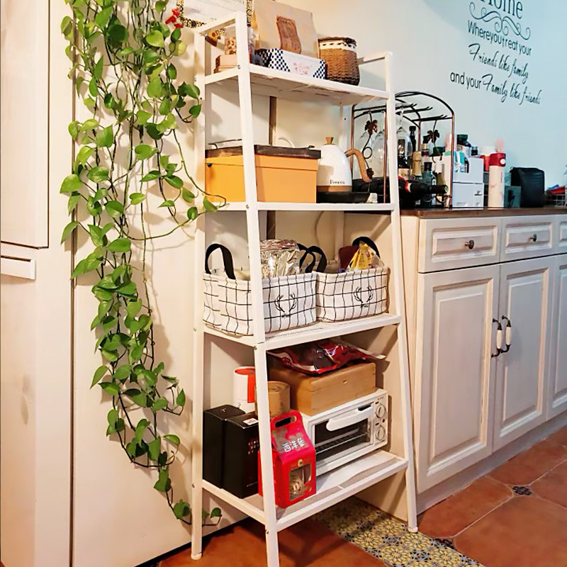 Nordic Home Shelving Ground Floor Multilayer Bedroom Bookshelves Kitchen Containing Rack Iron Art Trapezoidal Balcony Shelving Shelf