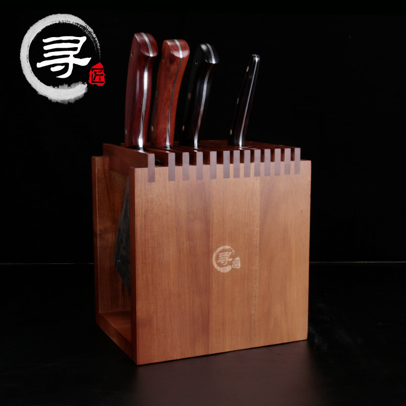 Looking for solid wood large knife holder kitchen supplies kitchen knife storage insert knife holder kitchen knife holder Acacia wood vertical ventilation anti-mildew