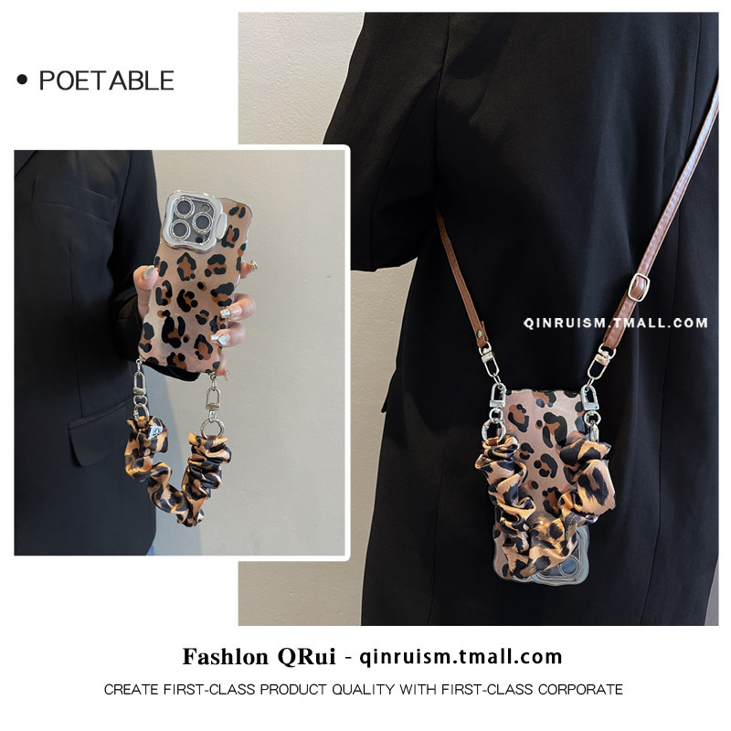 Classic spotted leopard print bracelet suitable for Apple iPhone 15 Pro Max, iPhone 16 Pro, iPhone 17 Pro Max, retro style, iPhone 12 Pro/13 handbag/crossbody bag, iPhone 14 Pro Max, and iPhone 15 (durable).