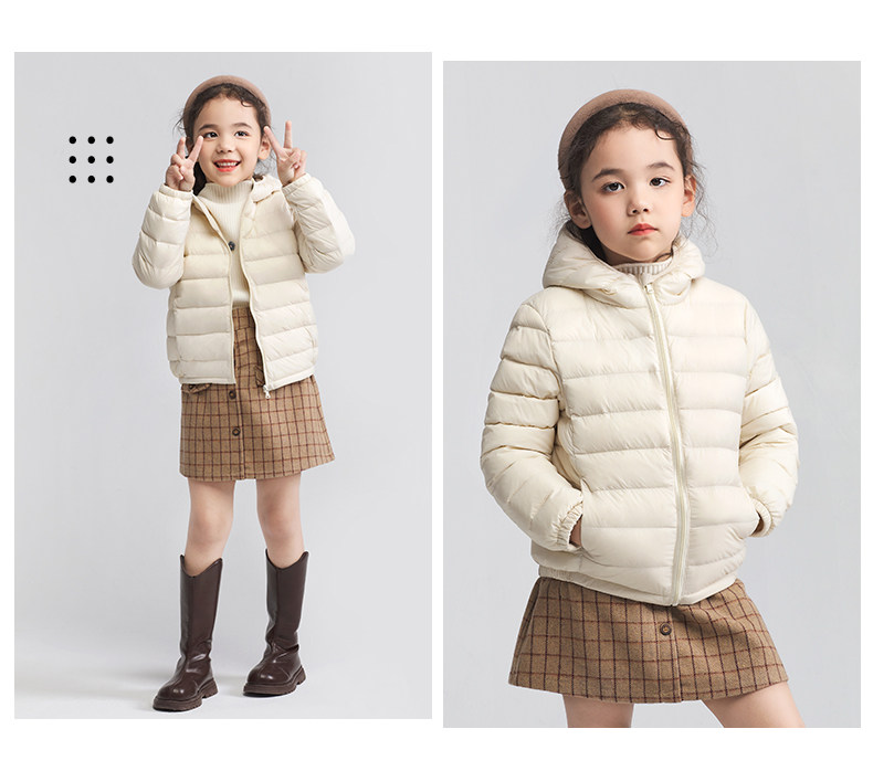 雅鹿 儿童 薄款羽绒服 90%白鸭绒 图15
