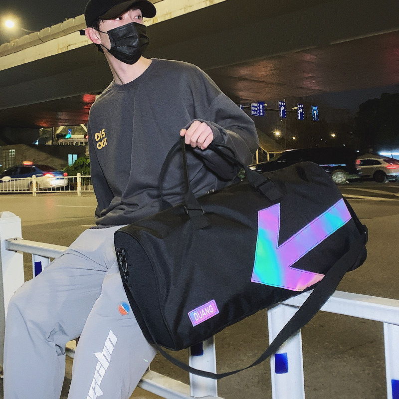 Short Travel Bag Men Hand Luggage Bag Large Capacity Business Trip Bag Sports Fitness Bag Sloped Satchel Boomer