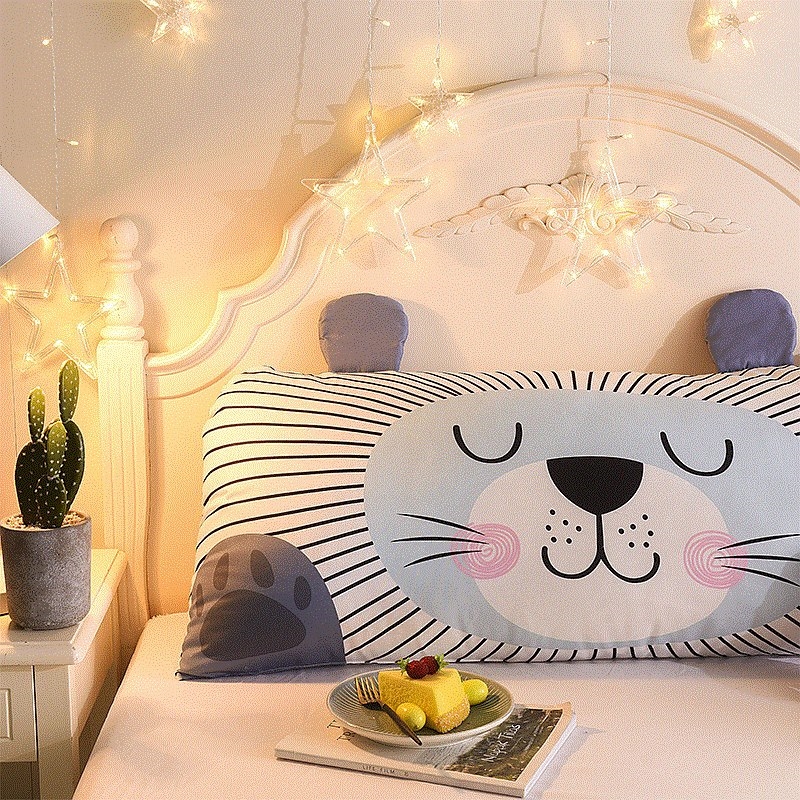 Children's bed mattress boy sofa large pillow on back bedroom lovely princess wind dorm single cartoon