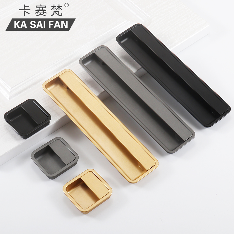 Push-and-pull drawers Dark handle slotted embedded black integral cabinet wardrobe cabinet door golden invisible concealed handle embedded