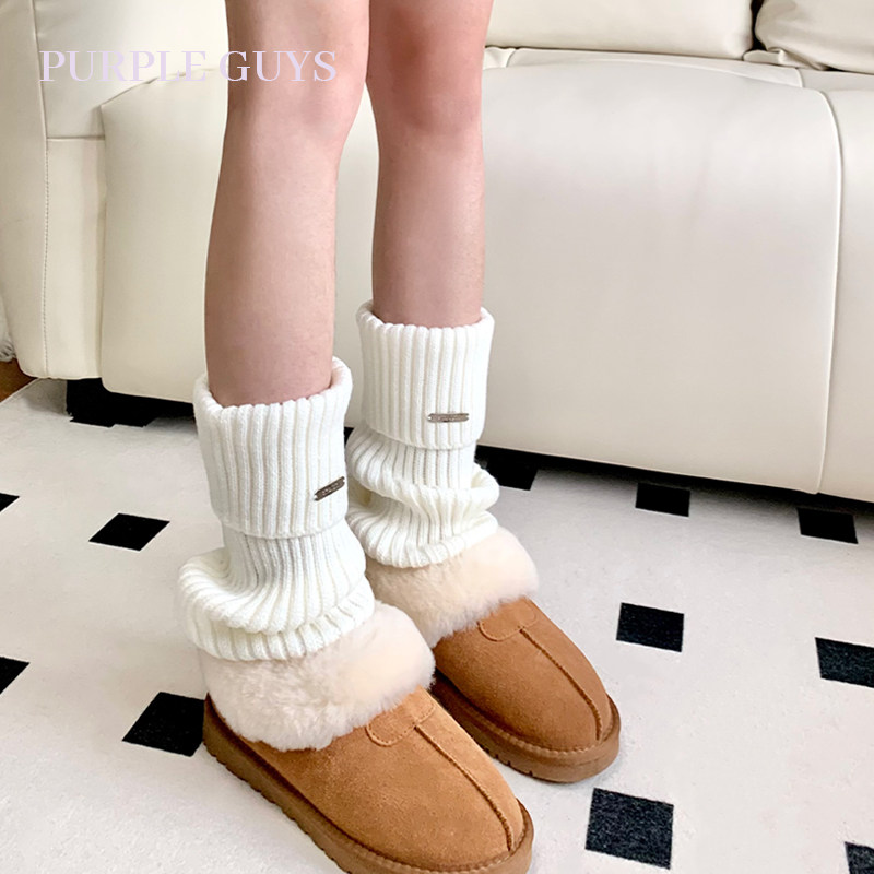 purpleguys metal pegging jacket lady autumn winter ug warm white knit y2k spicy girl with calf heaps stockings-Taobao