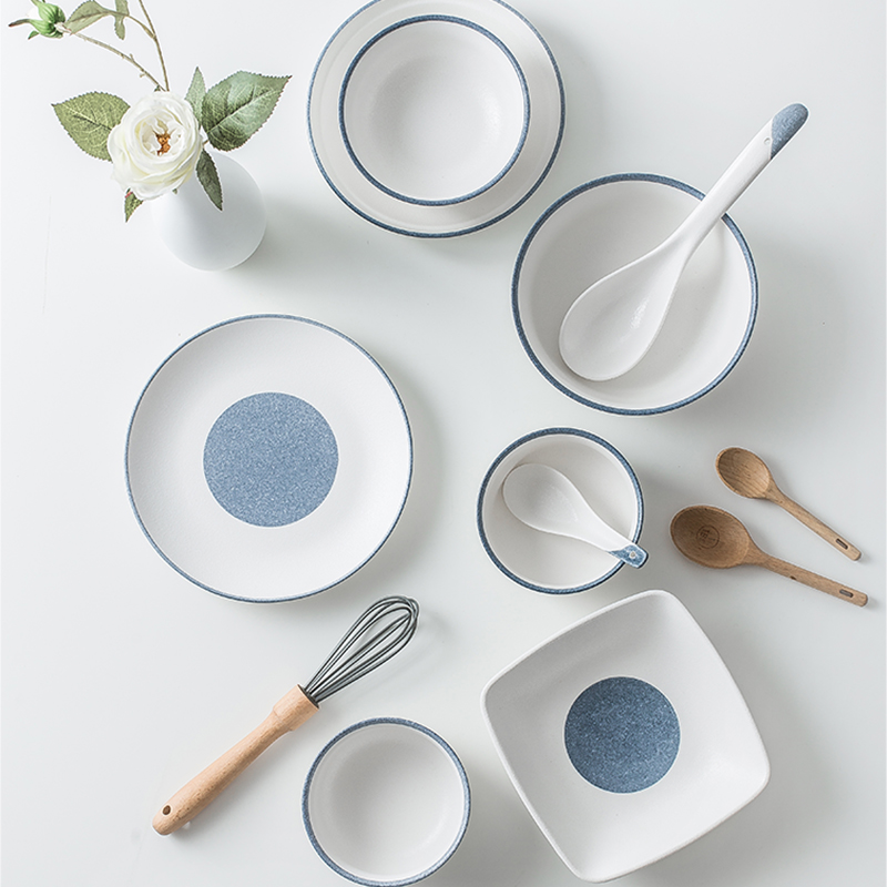 INS home plate porcelain Japanese tableware portfolio dishes ceramic flat straw hat baking dish consists of northern Europe