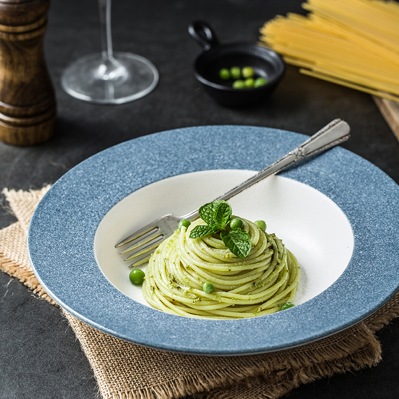 INS pasta dish household straw hat dish soup plate ceramic Nordic dish dish dish contracted creative salad dish dinner plate