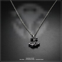 Necklace High Street Mens Trend Signs Ins Navy Boat Anchors Necklace Pendant Han Edition New Products Personality Street Chains