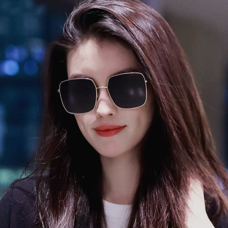 d family sun glasses female large face slim star same square glasses GM2022 new myopia polarized ink mirror man