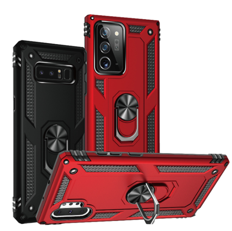 Samsung Note20 Ultra Phone Case, Military-Grade Shockproof Note10+ Protective Cover with Magnetic Attachment, Note9 Ring Stand, Note8 Explosion-Proof Pull Ring, Ten-Finger Buckle, Military-Style Armor Airbag Full-Cover Hard Case