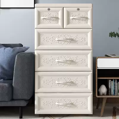 Thickened storage cabinet drawer storage box plastic simple storage cabinet children's wardrobe home finishing bucket cabinet