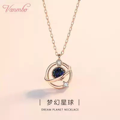 Dream planet necklace female summer sterling silver 2021 new necklace female niche design sense fashion versatile choker