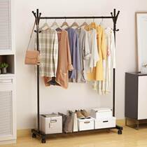Womens clothes store on the floor and clothes pole household with single-person upright East-wall corner family rose gold temporarily