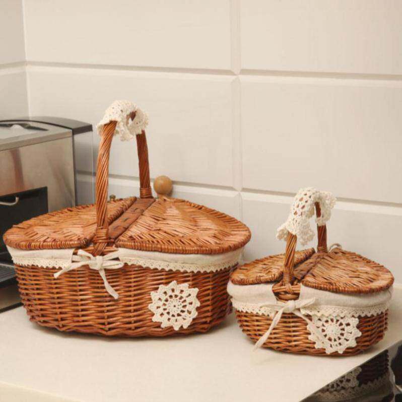 Tote bag cover wicker basket rattan basket shower room storage basket egg basket Japanese style sundries basket fruit basket bread basket