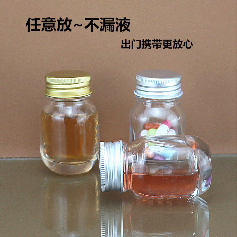 Medicinal Powder Split Bottle Capsule Bottle Drug Water Bottle Transparent Medicine Bottle With Scale 30 Ml Seal Small Glass Bottle Thickening