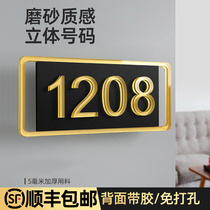 House plate number plate Home acrylic upscale creative personality Minjuku Hotel Dormitory Office Logo Customised Bag Compartment Door Number digital door Number of light extravagant Punching Signage Booking
