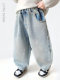 Boys' Spring Jeans 2026 New Style Cool and Stylish Children's Early Spring Casual Pants Little Boys' Spring Straight-Leg Pants