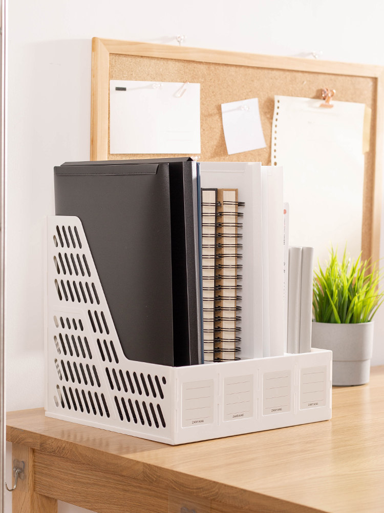 White Thickened section File Bar Three-column four-bar File box Office information containing document Block Desktop File containing basket File containing box Office Supplies File Shelf shelve