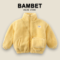 Italy Bambet girl cashmere coat 2021 new autumn and winter children Lamb hair plus cashmere coat tide