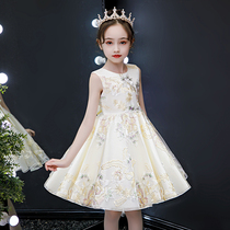 Italian girl dress childrens skirt summer thin cheongsam Super fairy Chinese style Hanfu foreign princess dress