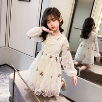 Italian Bambet girls spring dress spring dress spring and autumn foreign girl lace princess dress children dress