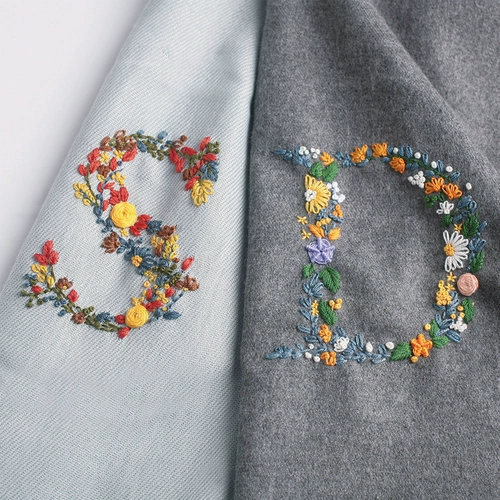 Набор материалов с буквами ручной работы для начинающих, шарф, с вышивкой, «сделай сам», подарок на день рождения