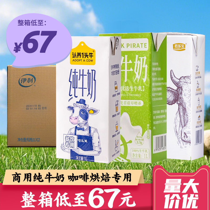 Whole Box of 12 X 1L Boxes of Adopt a Cow Full-Fat Milk for Coffee, Baking, and Catering Use