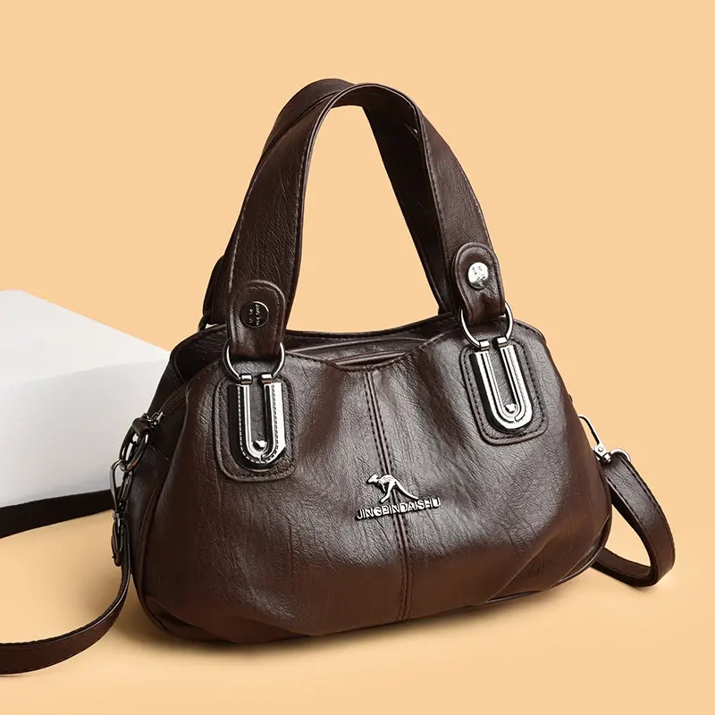 2026 New Versatile Fashion Crossbody Bag for Middle-Aged Women, Casual Shoulder Bag, Mom Bag, Handbag, Fashionable Soft Leather Bag