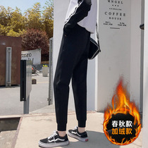 2020 new autumn and winter gush sports pants woman loose pure cotton bunches foot 90% small foot close-up casual long pants spring