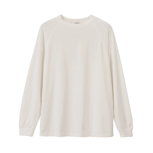 Белый лонгслив, демисезонная базовая приятная телу флисовая хлопковая футболка, коллекция 2023, оверсайз